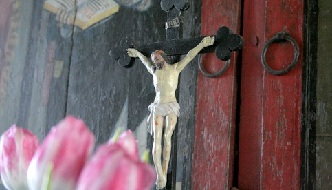 Ett krucifix i St Nicolai kyrka i Arboga